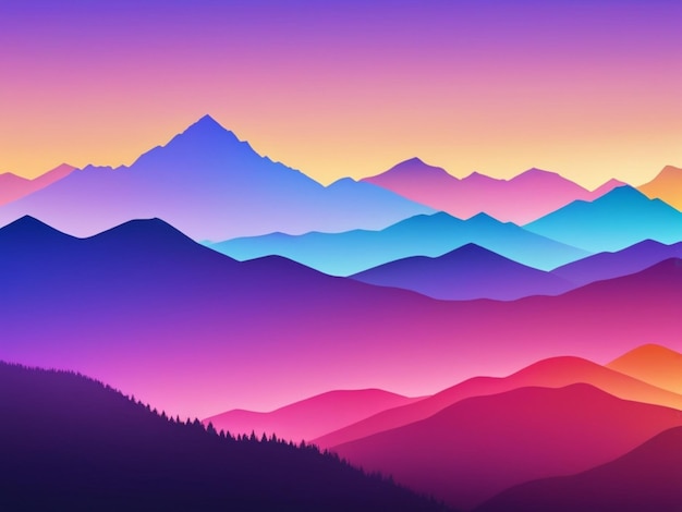 Photo mountains gradient background