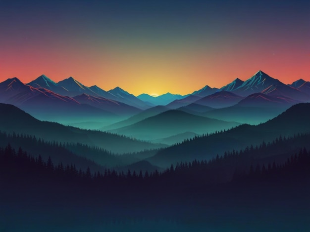 Photo mountains gradient background