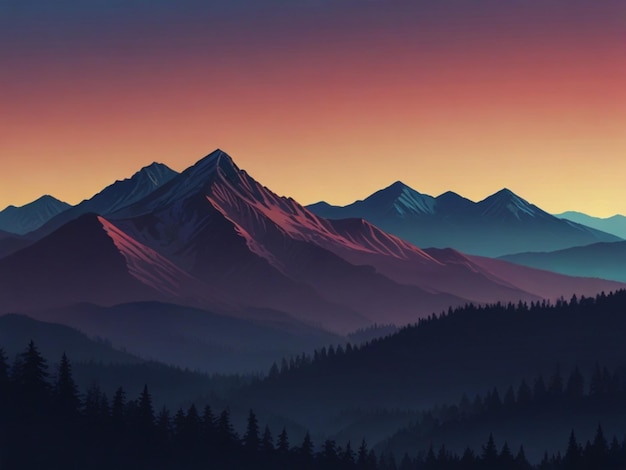 Photo mountains gradient background