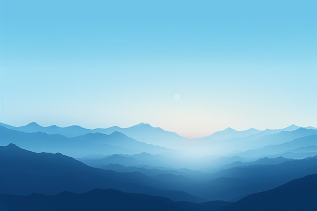 Mountains landscape blue gradient