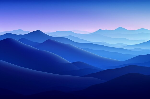 Photo mountains landscape blue gradient