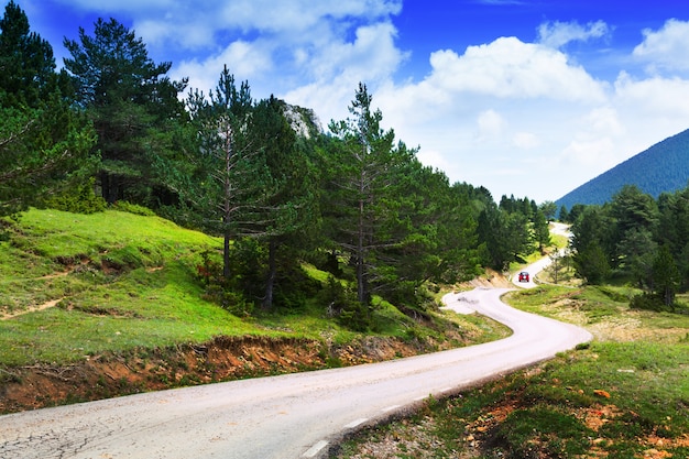 Paesaggio di montagne con strada