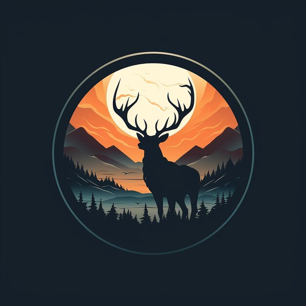 Mountains and the moon tshirt design