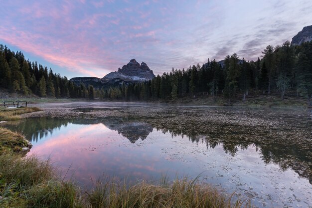 mountains reflected on a lake