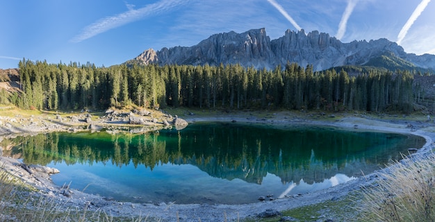 mountains reflected on a lake