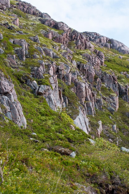 Mountains and rocks in the north the village of Teriberka Tundra in the north