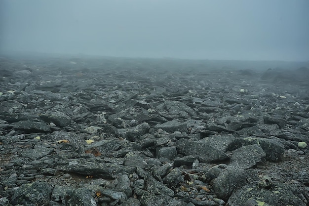 mountains rocks stones fog landscape, background minimalism