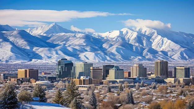 Photo mountains salt lake city snow