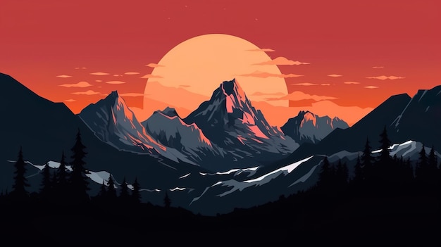 Mountains silhouette