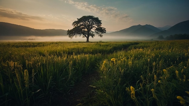 Mountains during sunset Beautiful natural landscape in the summer time