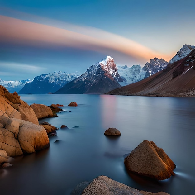 Mountains during sunset Beautiful natural landscape in the summer time