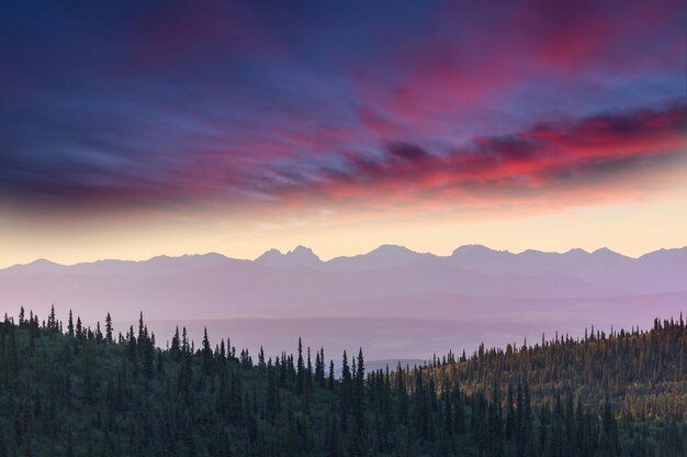 Mountains on sunset