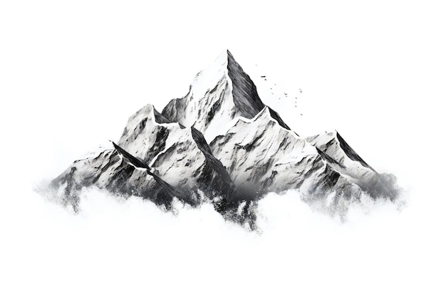 Mountains tattoo design element on white background