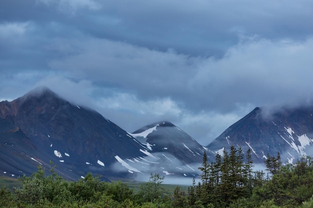 Mountains in tundra