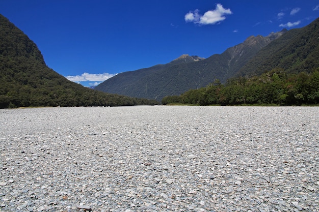 The mountains and the valley of the South island, New Zealand