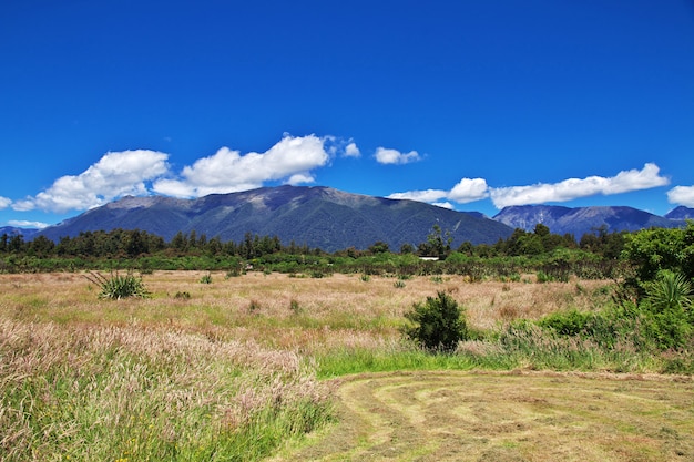 The mountains and the valley of the south island, new zealand