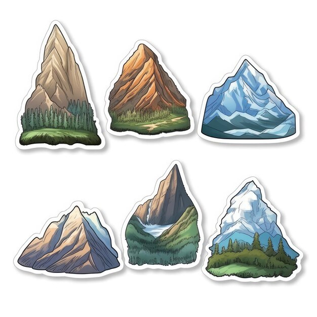 Photo mountains on white background