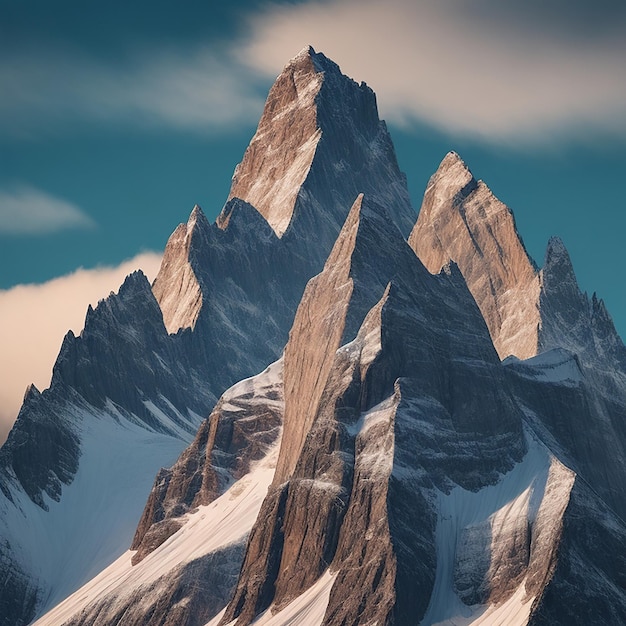 Mountains in winter Ai generative HD 8K wallpaper Stock Photographic Image