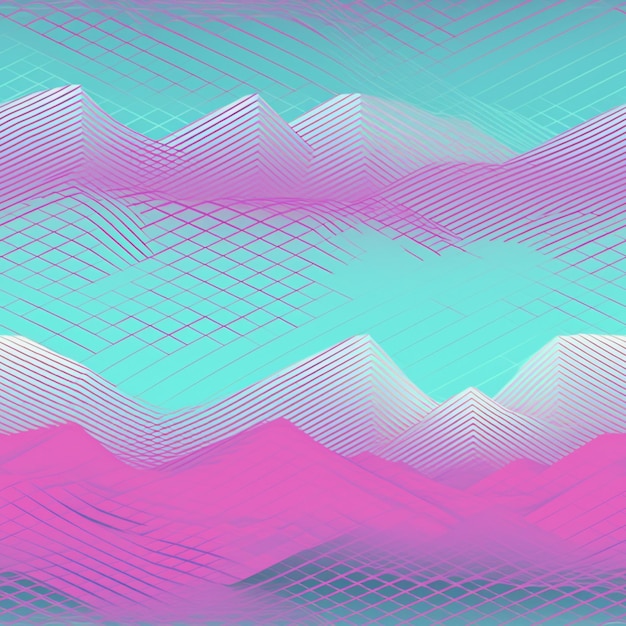 Photo mountains with a pink and blue background