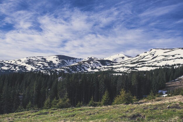 Mountains with snow