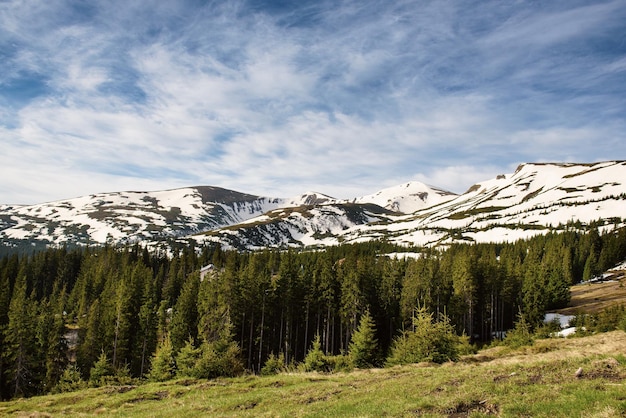 Mountains with snow