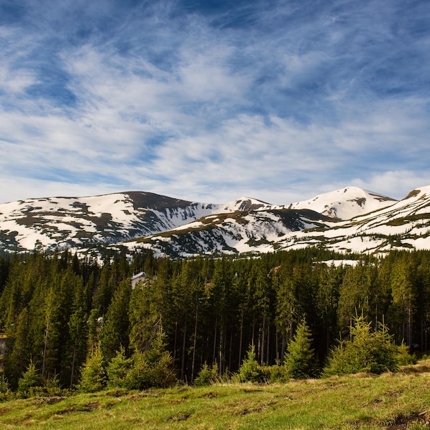 Mountains with snow