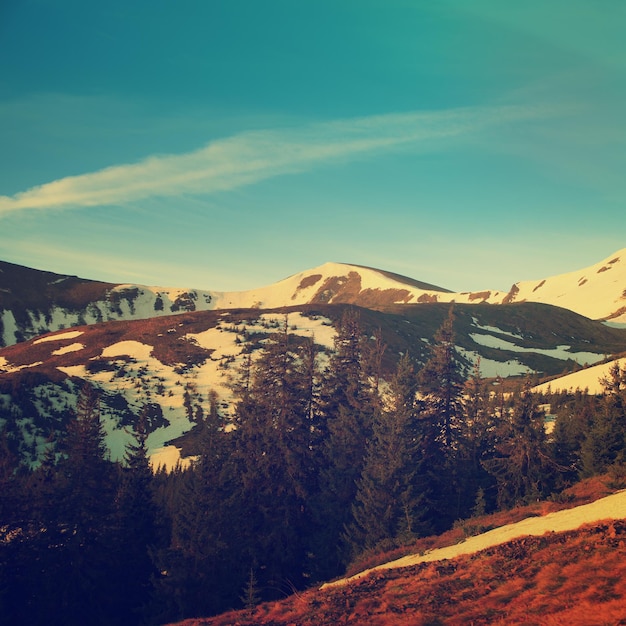 Mountains with snow