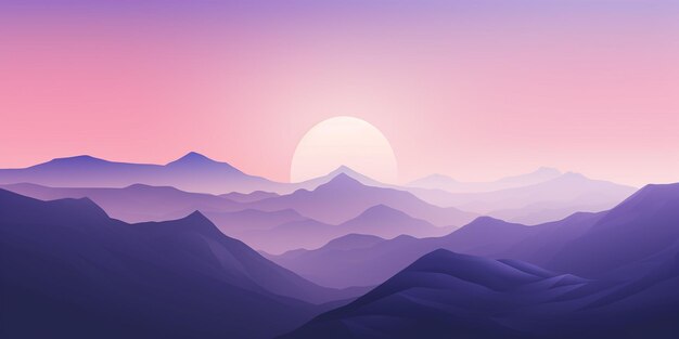 mountains with a sunset in the background generative ai