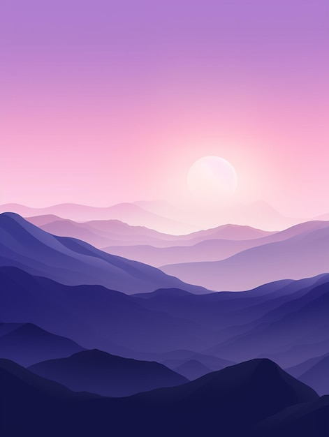 mountains with a sunset in the background generative ai