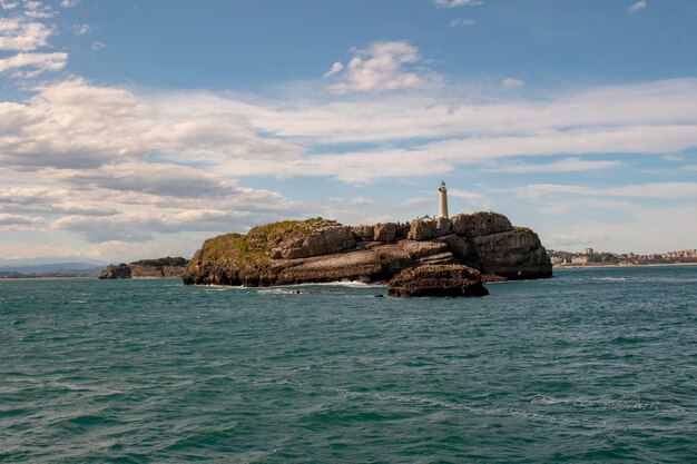 Mouro island in the bay of santander