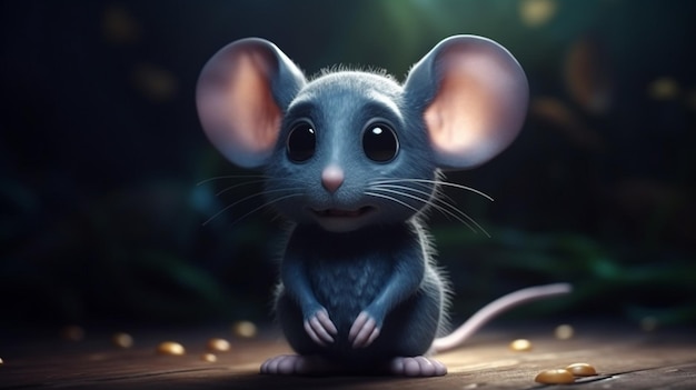 Mouse on black backgroundgenerative ai