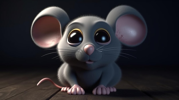 Mouse on black backgroundgenerative ai