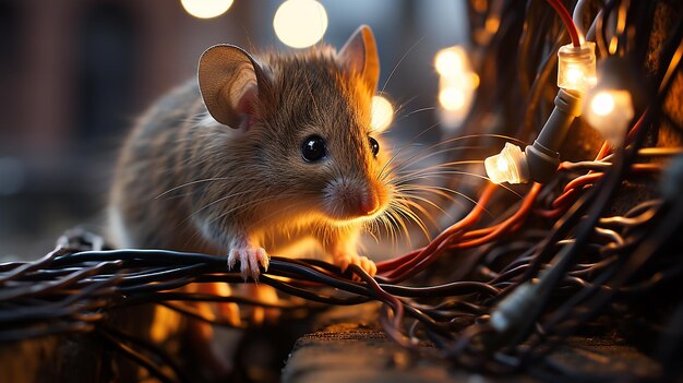 Mouse under Christmas tree