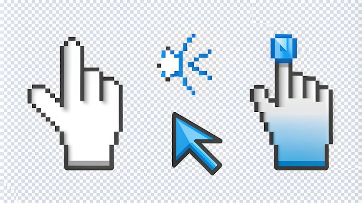 Photo mouse click cursor set hand cursor click icon mouse pointer set arrow cursor vector illustratio