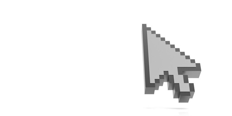 Photo mouse cursor pointer isolated against white background 3d illustration