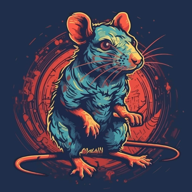 A mouse illustration that is a digital art print.