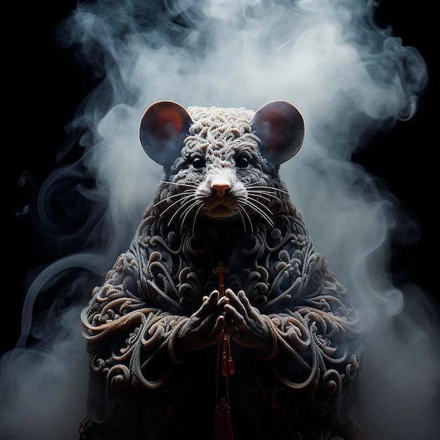 Mouse king fantastic creature mouse in ancient royal clothes unusual animal creative avatar