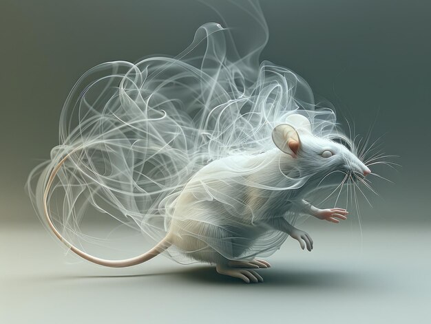 Photo mouse made from smoke according to the chinese zodiac sign of the 12 zodiac animals