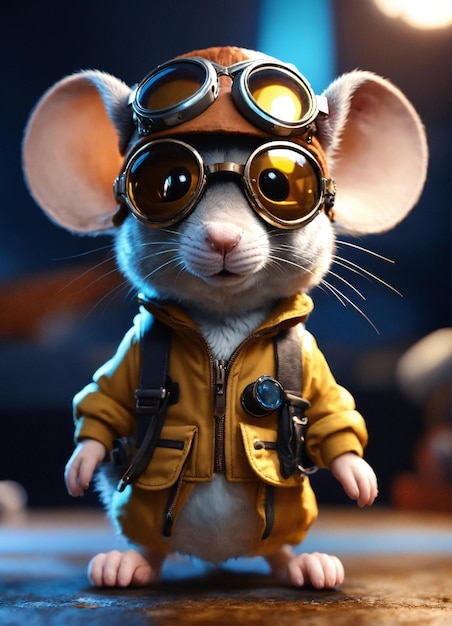 мышь с курткой с надписью " мышь "
