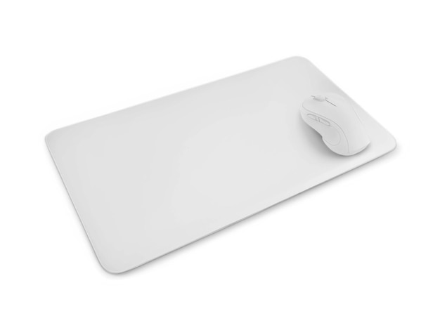 Mouse Pad on wooden table