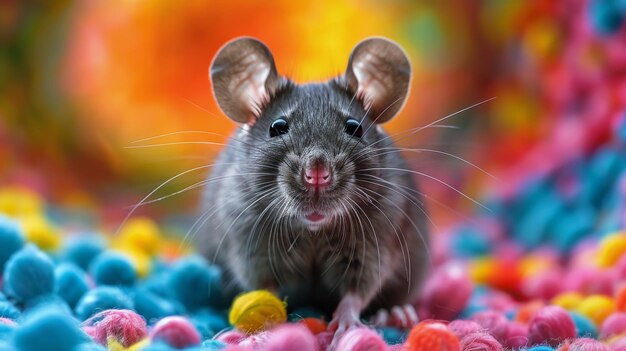 Mouse Sitting on Top of Pile of Candy