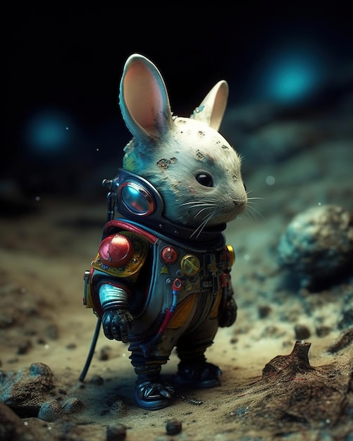 A mouse in a space suit