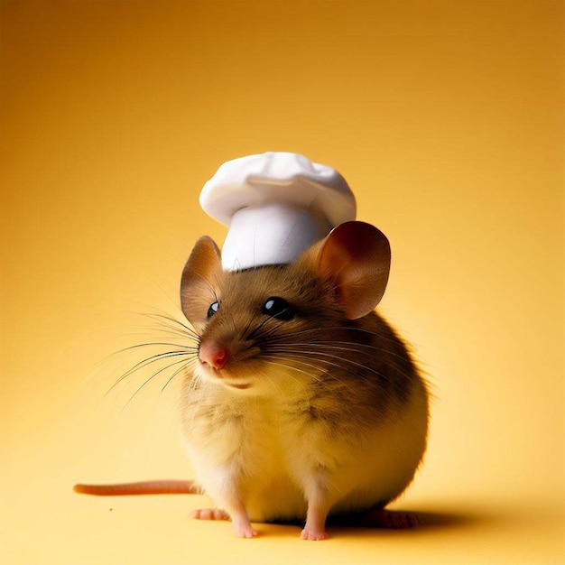 A mouse wearing a chef hat