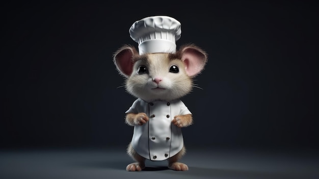 A mouse wearing a chef hat