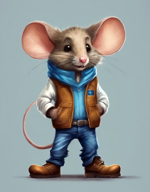 Mouse wearing clothes Scientist mouse The mouse is dressed in pants and a jacket