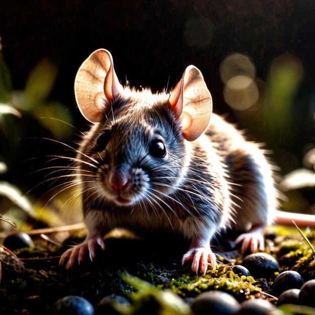 Photo mouse wild animal living in nature part of ecosystem