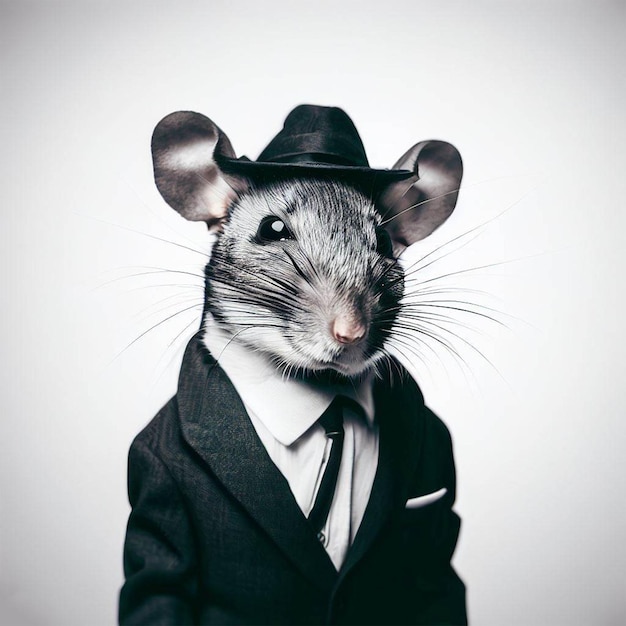 A mouse with business suit