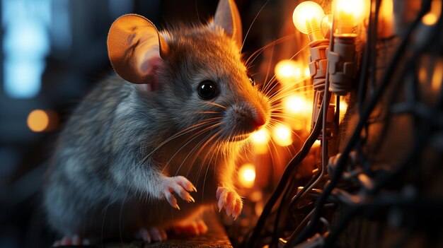 Mouse with electrical cables