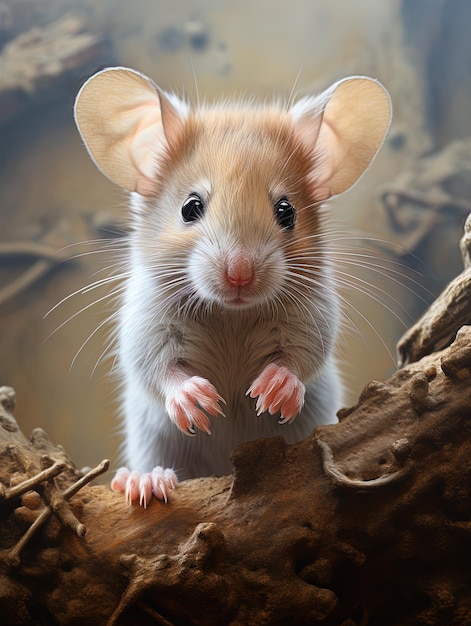 a mouse with long whiskers on its face