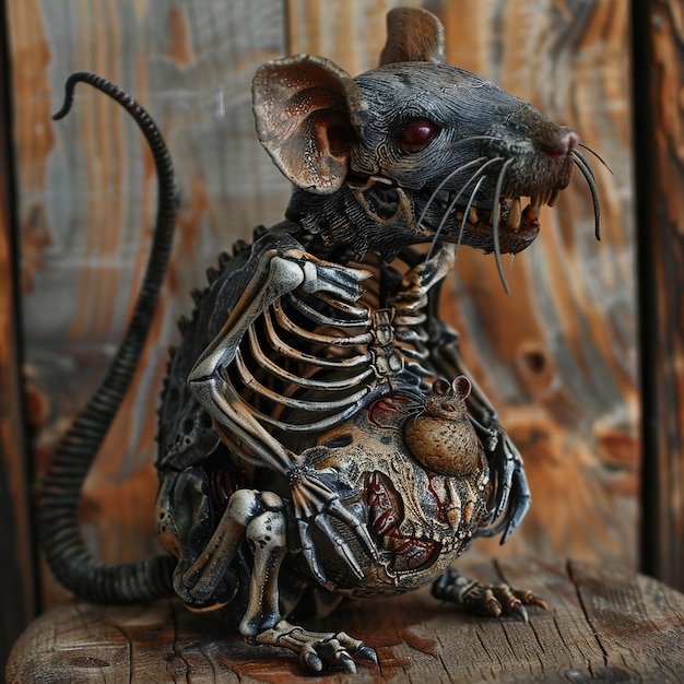 a mouse with a mouse face and a mouse on the chest